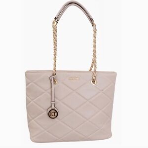 Ellen Tracy Smooth Diamond Quilted Tote Bag